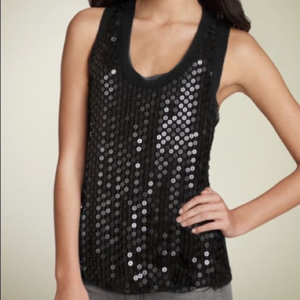 NWOT Ya-Da black sequin racerback tank sz XS
